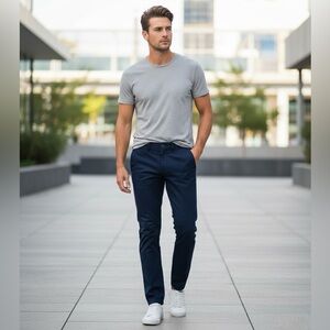 Original Penguin Men’s Navy Blue Flat Front Chinos With Pockets Size 32 x 32